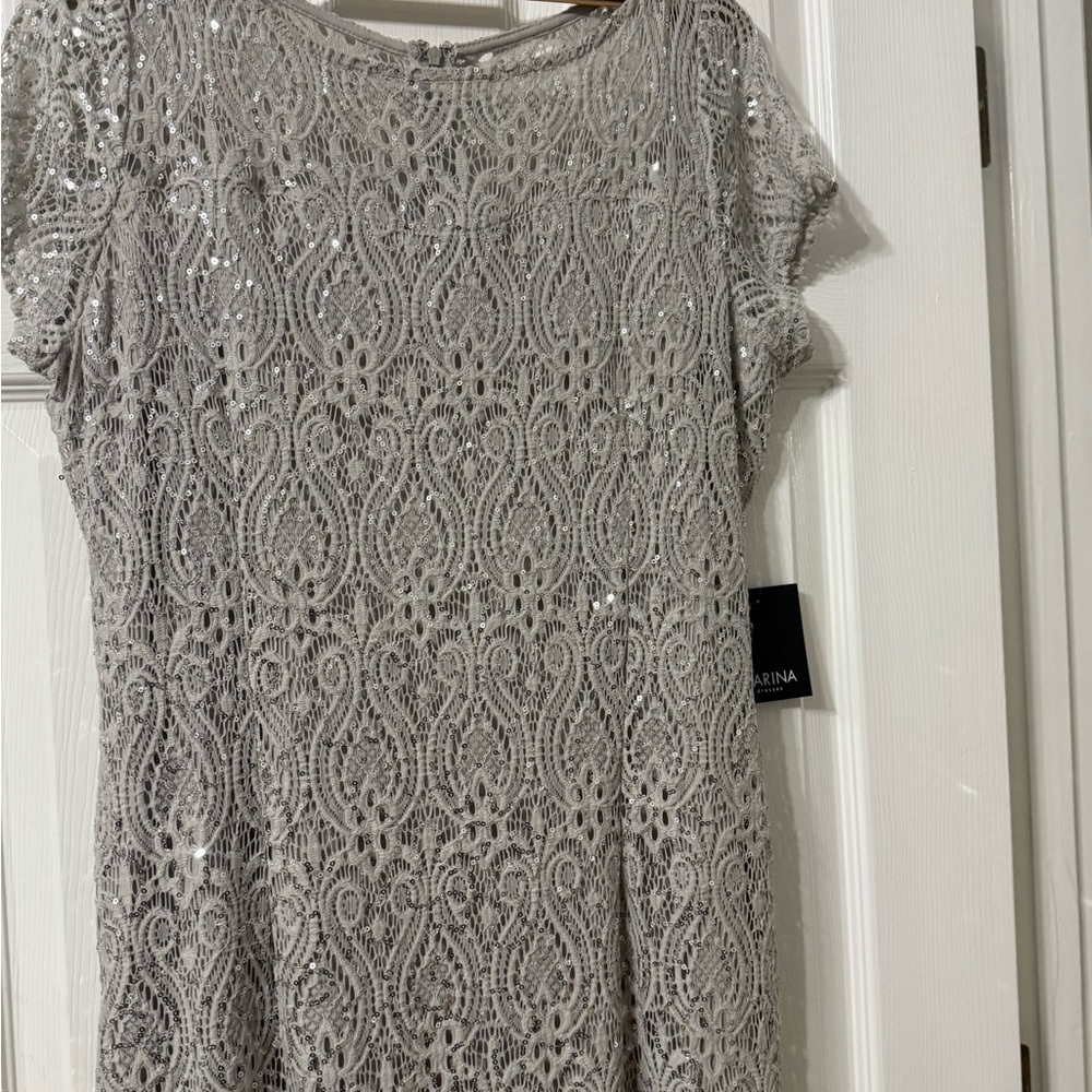 Elegant Gray Lace Dress